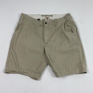 Relwen Chino Shorts Mens 34 Khaki Stretch Flat Front Casual Summer Walking Golf